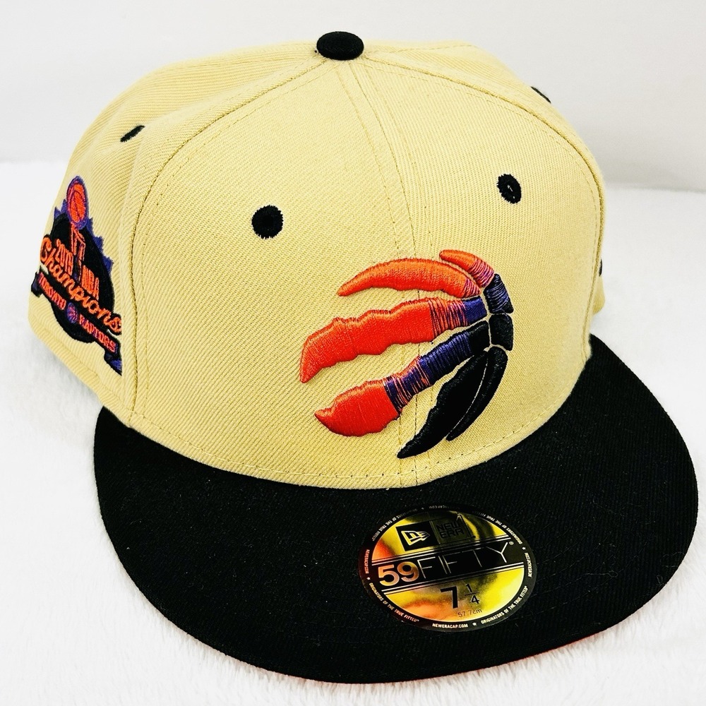 Toronto Raptors New Era 2019 NBA Champions 59FIFTY Fitted Hat Cap 7 1/4 Gold NBA